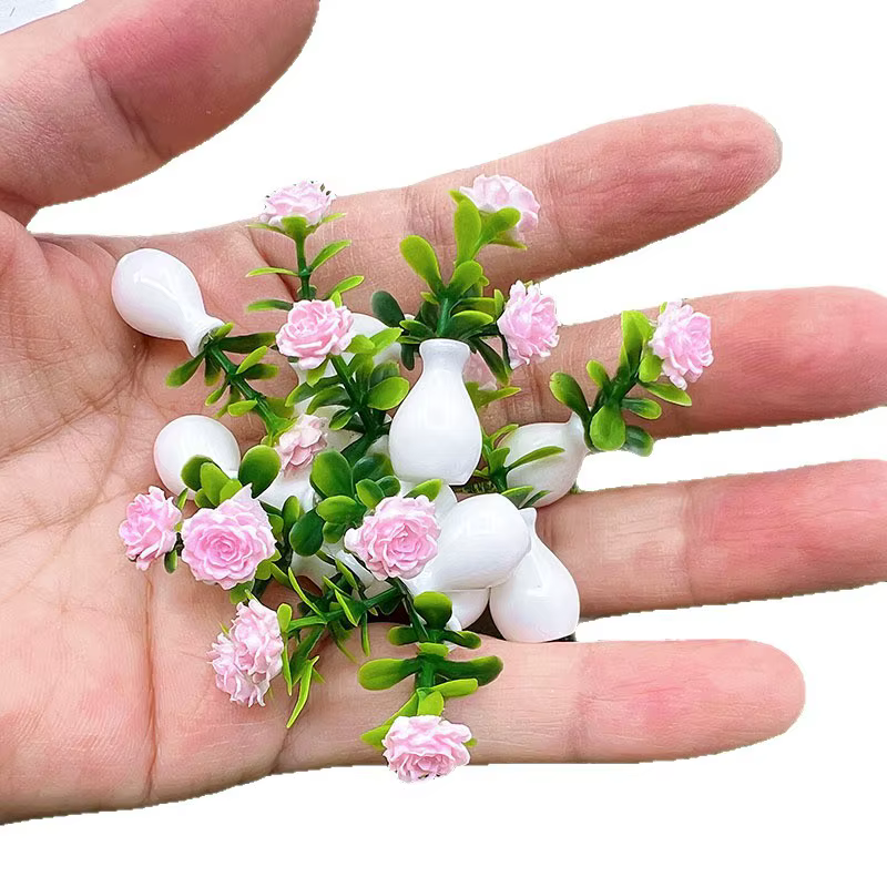 Mini vase pot de fleurs avec modèle de fleur décoratif