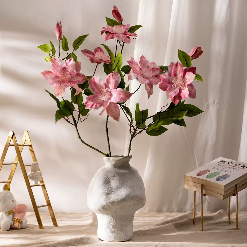 5 pièces de fleurs artificielles en plastique de 86 cm