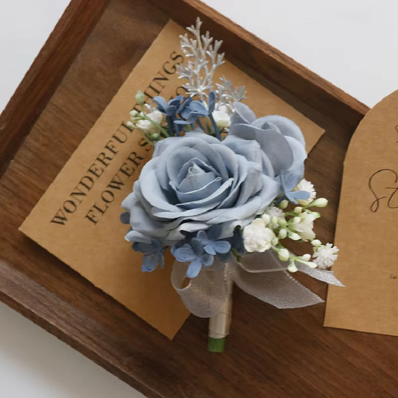 Bouquet de Fleurs Artificielles Bleu Clair