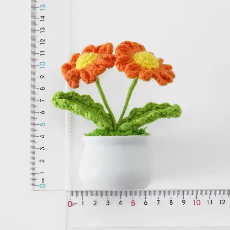 Mignon marguerite Crochet fleurs en pot tissé fleur créative