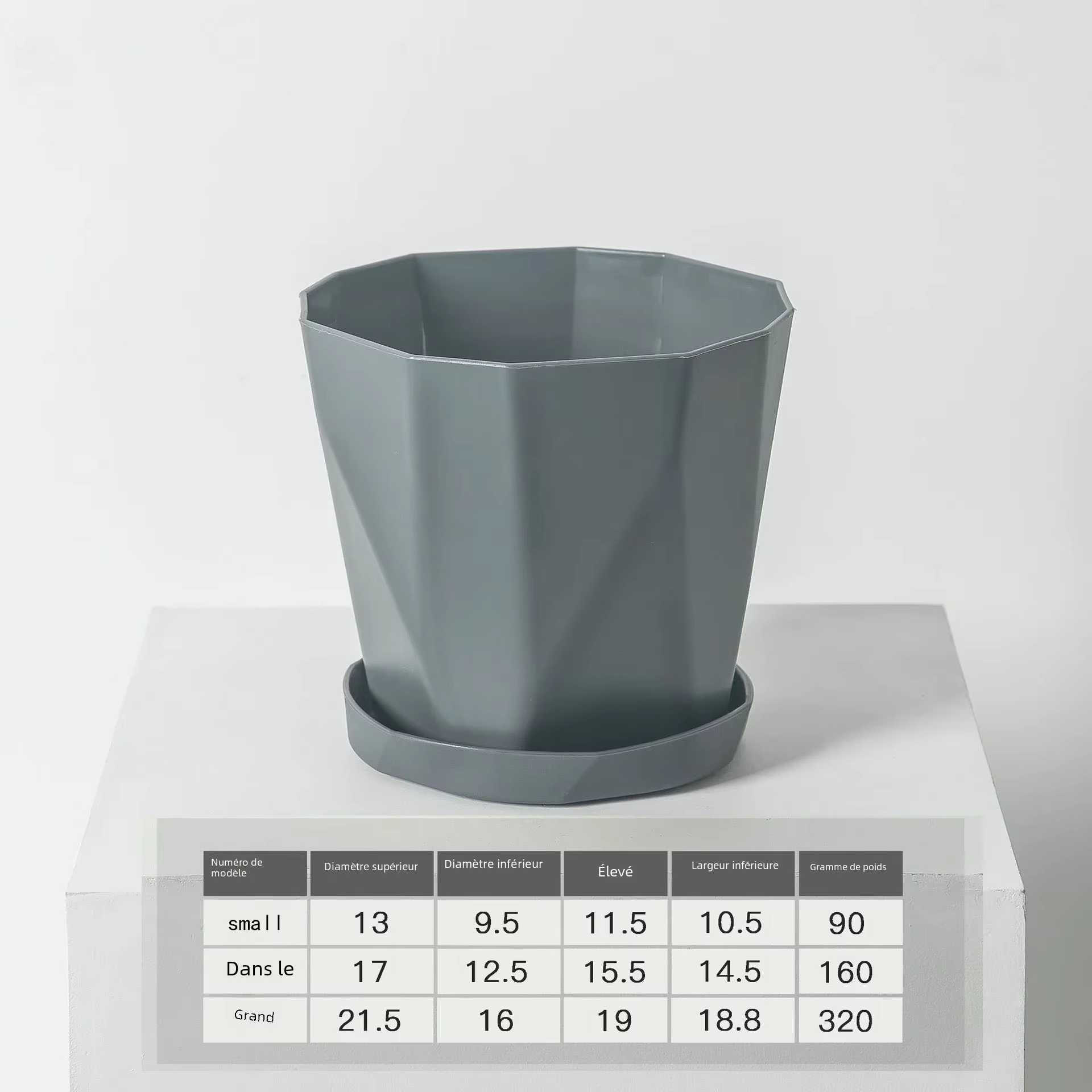 Pots de fleurs en plastique pour intérieur et extérieur
