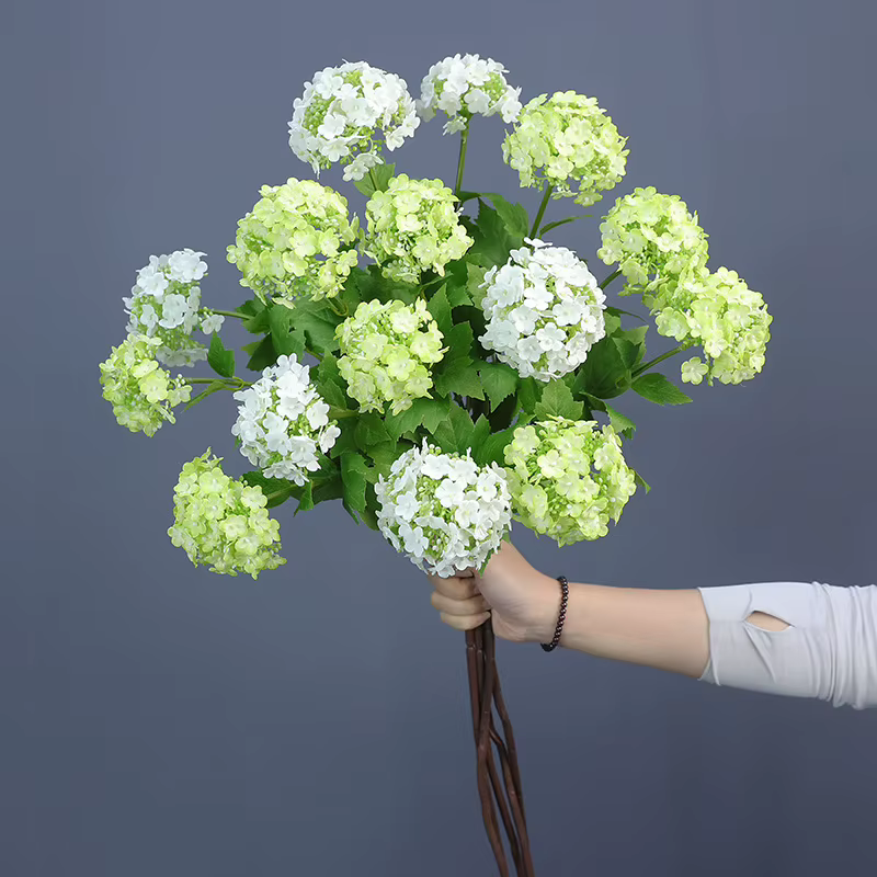 3 pièces de fleurs artificielles réalistes à 3 têtes
