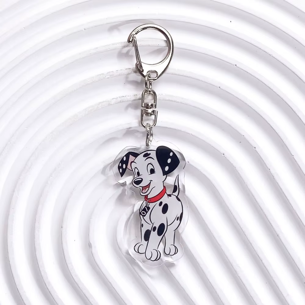 Porte-clés en acrylique Disney 101 Dalmatians, 1/12 pièces, breloques pour sac, accessoires mignons pour sac à dos, porte-clés amusant, cadeaux pour fans et amis