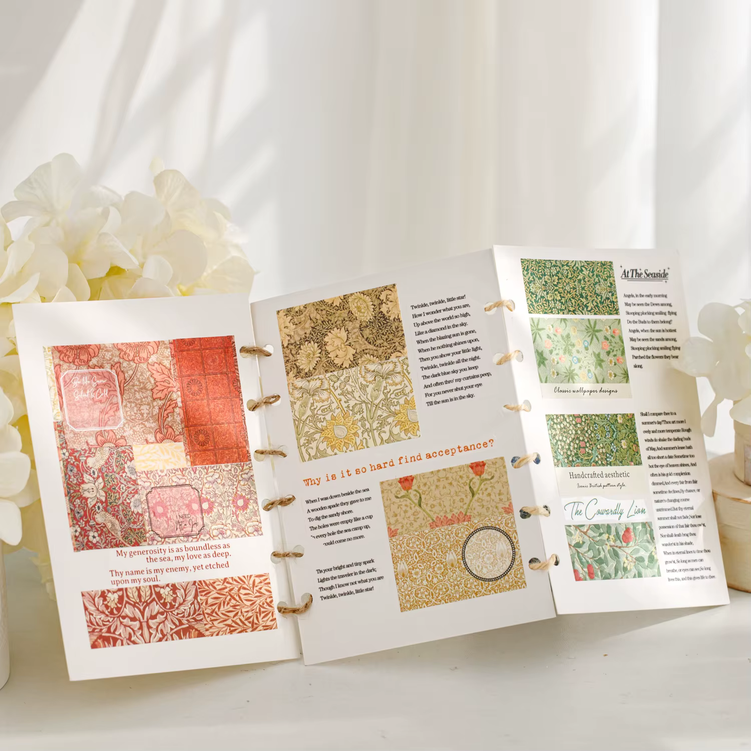 Série de papier floral Maurice : Ruban adhésif paysager à motifs végétaux vintage