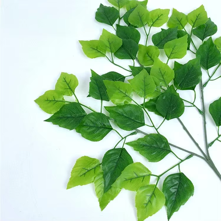 12 pièces de feuilles de bouleau artificielles