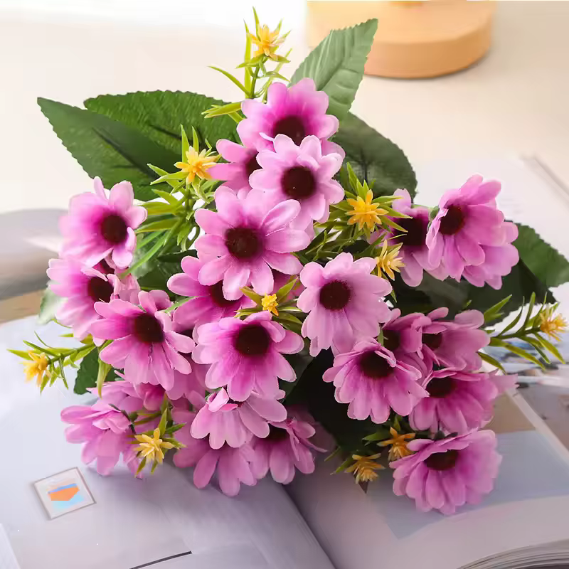 5 Tiges de fleurs artificielles marguerites