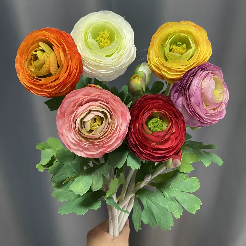 Bouquet de roses artificielles en soie