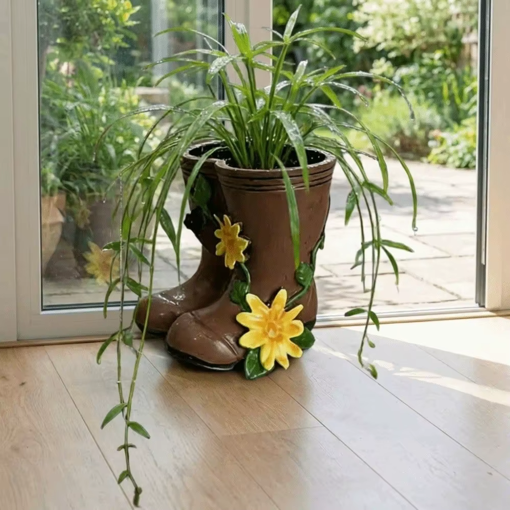 Vase moderne en forme de bottes de pluie pour arrangements floraux