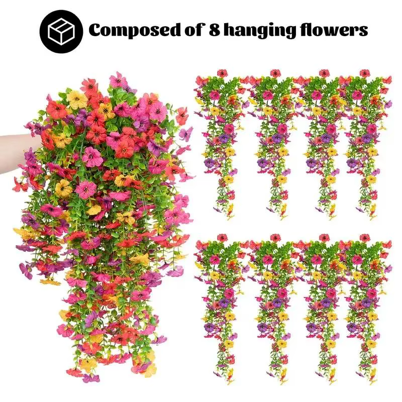 Guirlande de fleurs artificielles violettes 75 cm