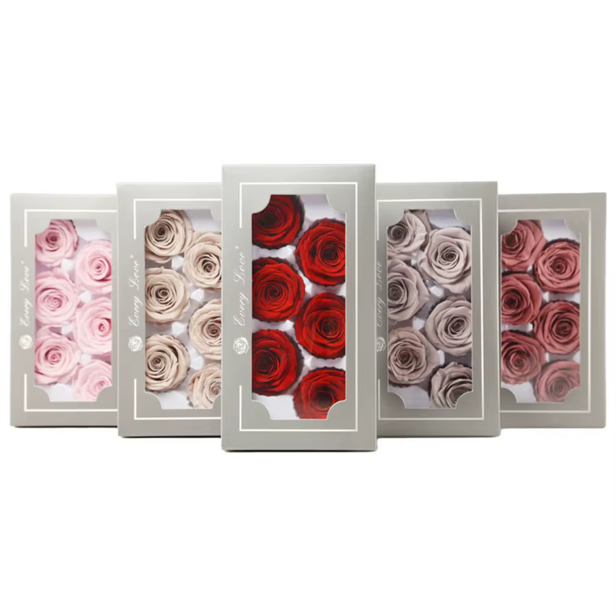 Têtes de roses éternelles naturelles de qualité supérieure (5-6 cm) – Fleurs réelles préservées pour fleuristes