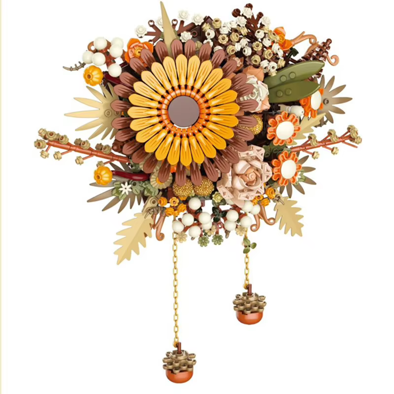 Bricolage plantes Art mur fleurs simulé tournesol salon pendentif blocs de construction modèle briques enfants ensembles jouets