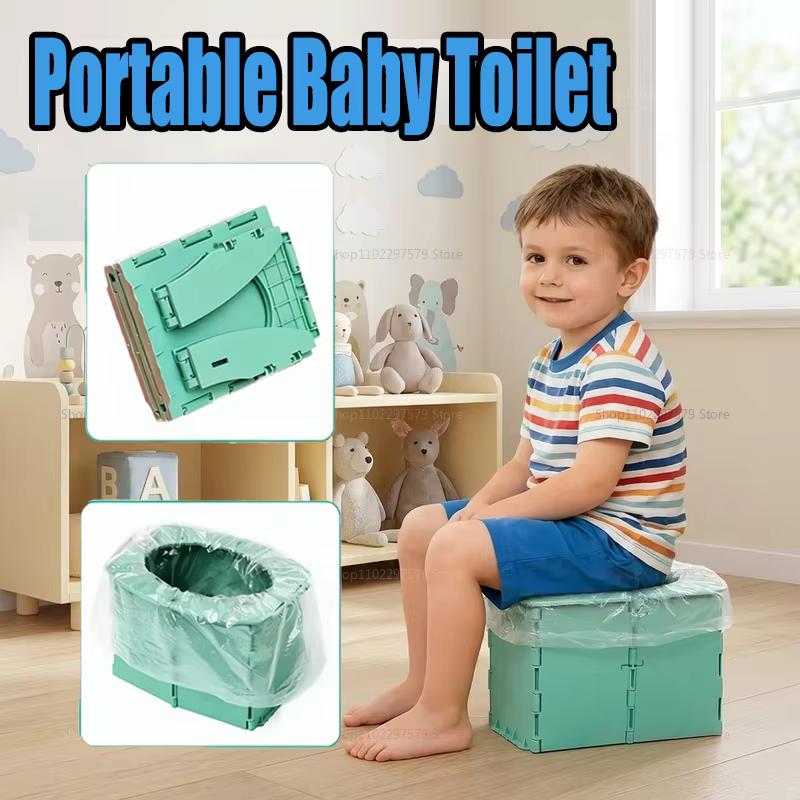 Pot de toilette pliable et portable pour tout-petit, siège de toilette léger pour bébé, pour voiture, urgence en extérieur, durable et portable