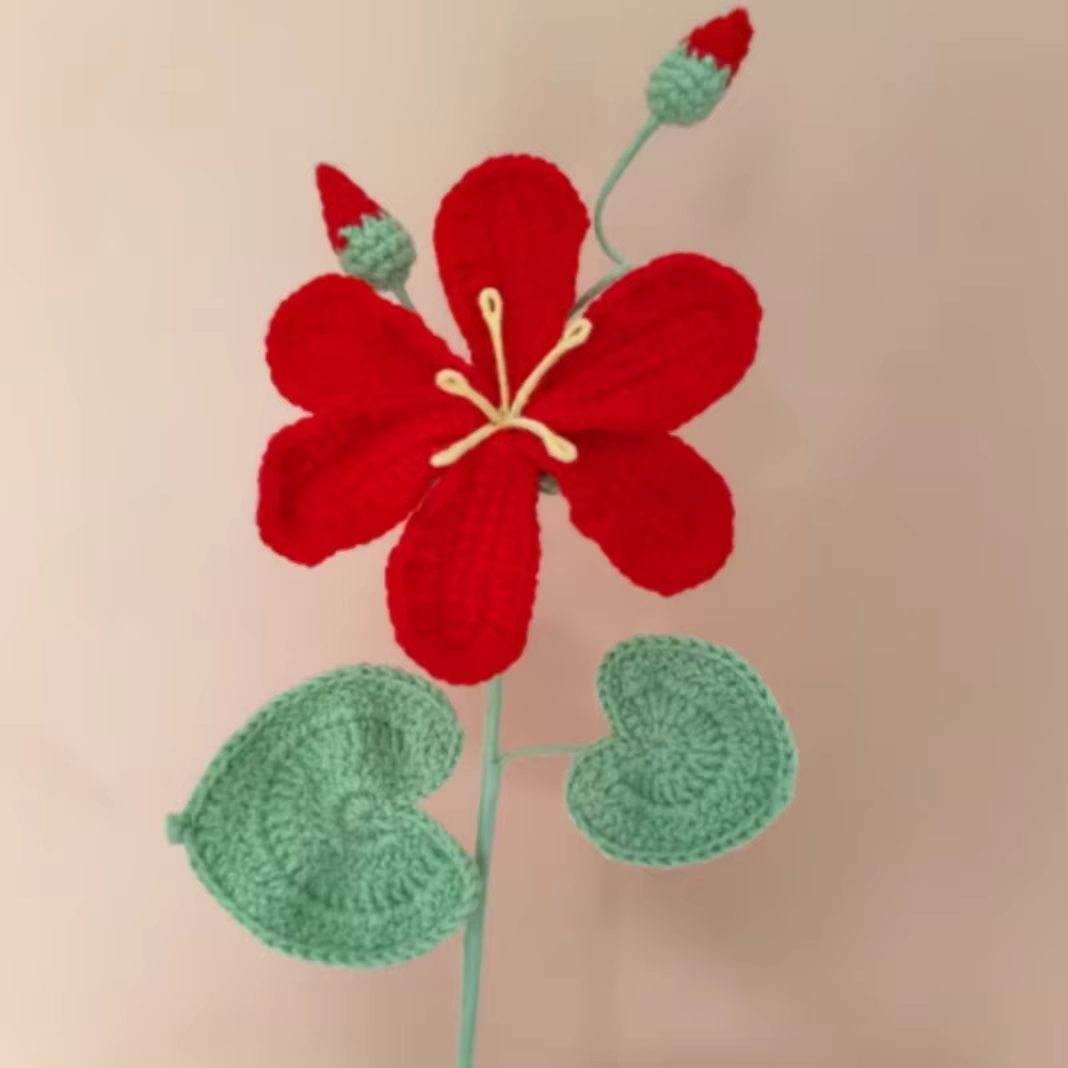 Une fleur tissée à la main