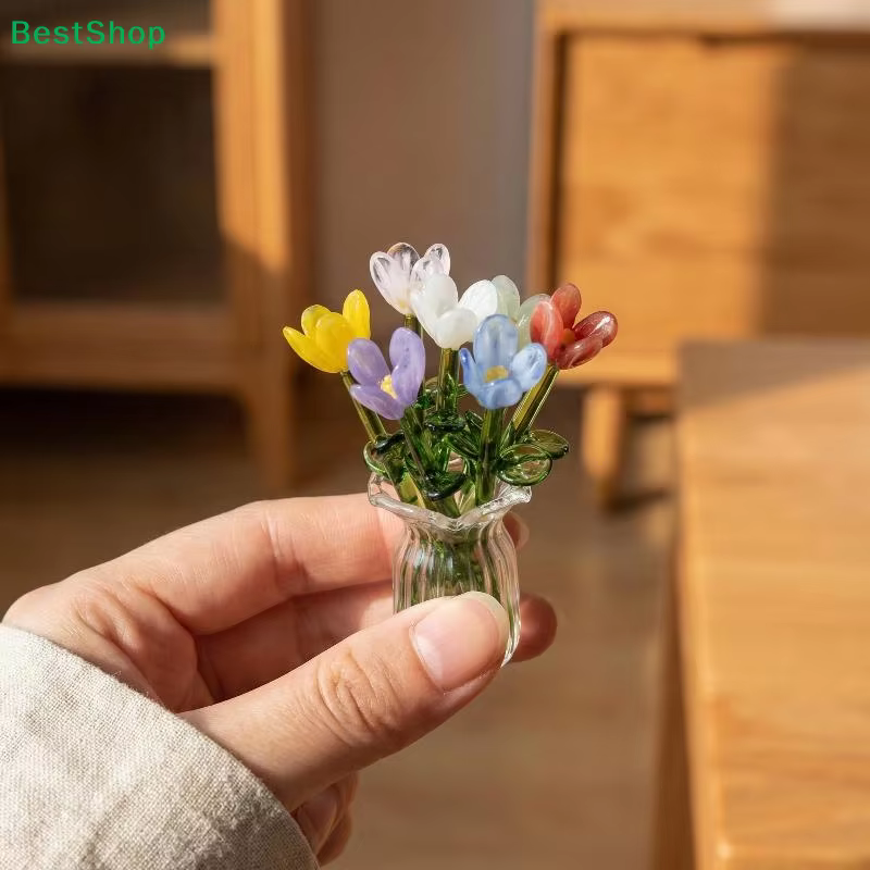 〔Liy〕Mini Fleurs en Verre Réalistes
