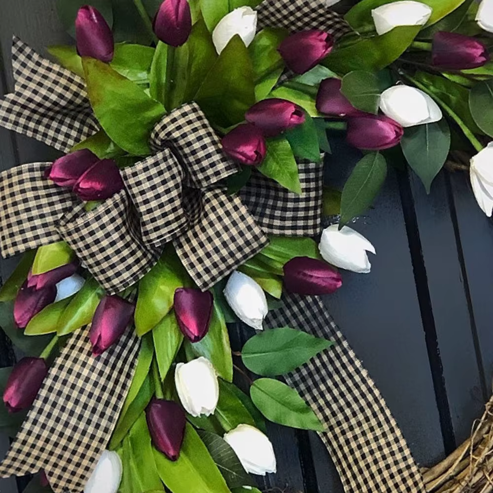 Couronne de tulipes de printemps