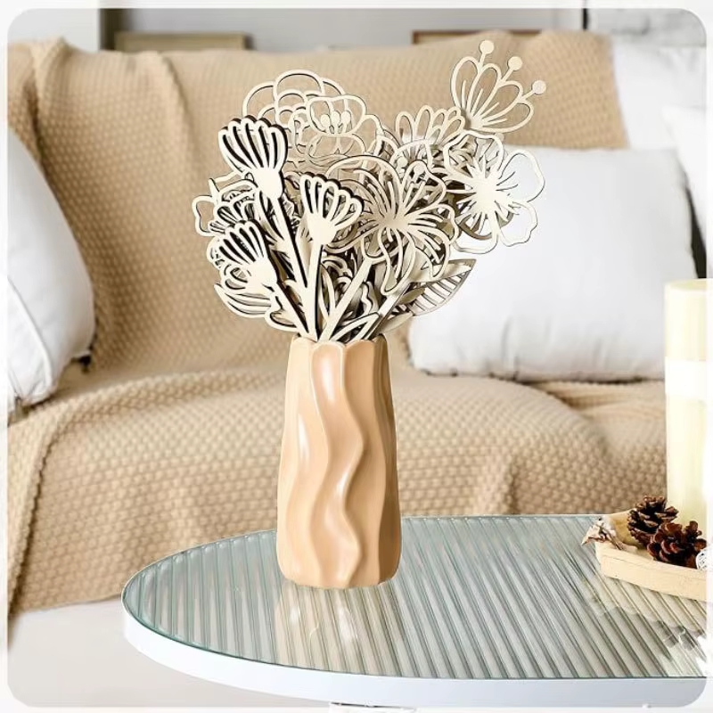 Décoration murale de fleurs sauvages en bois
