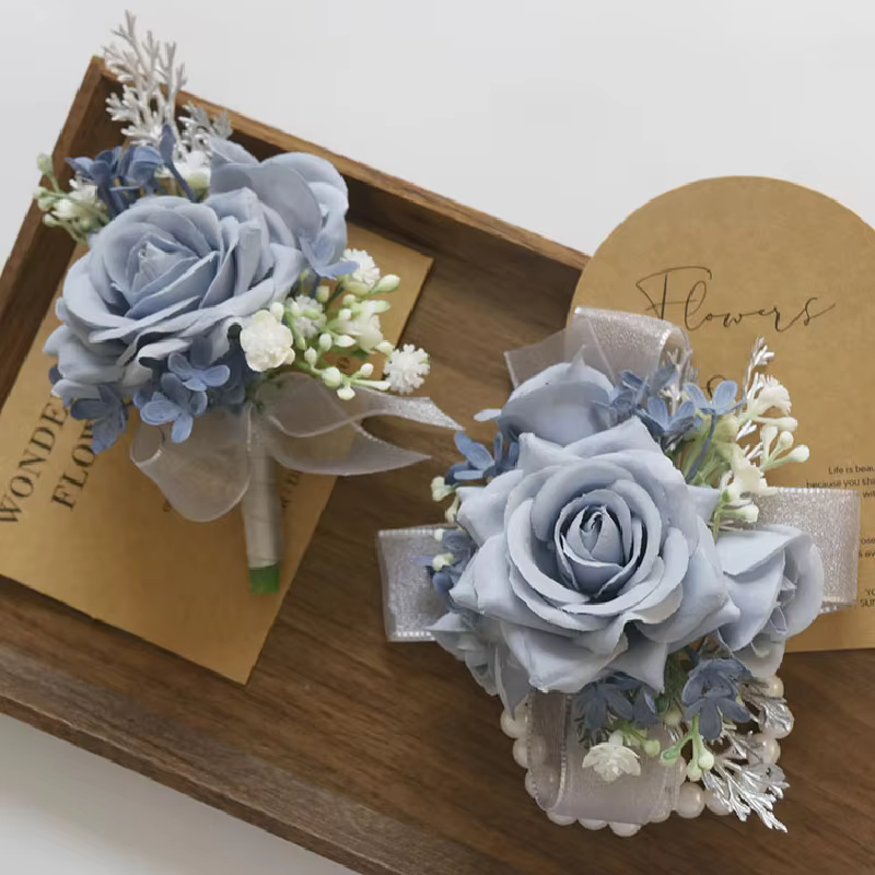 Bouquet de Fleurs Artificielles Bleu Clair