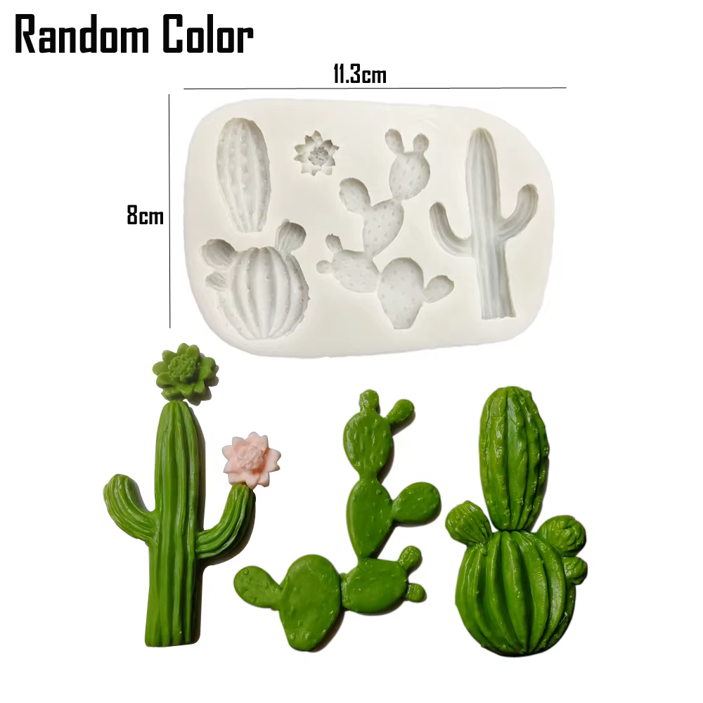 Moule en Silicone plante Cactus pour décoration de gâteau Fondant Cupcakes Sugarcraft biscuits bonbons cartes et argile résine outils de cuisson M2636