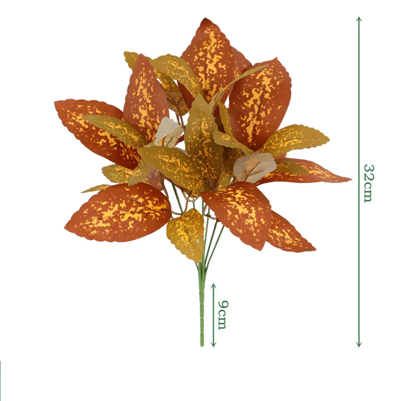 Plantes artificielles feuilles de soie écaille de tortue