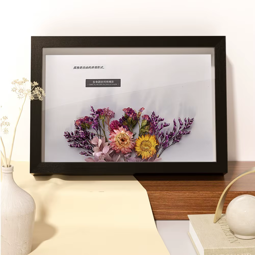 Boîte de rangement en bois pour spécimen d'ombre de fleur de noix de coco