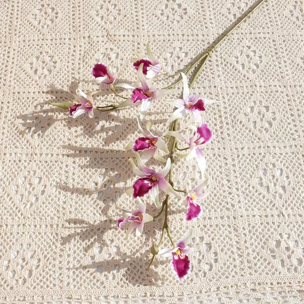 2 Branches d'Orchidées Artificielles Dendrobium Réalistes