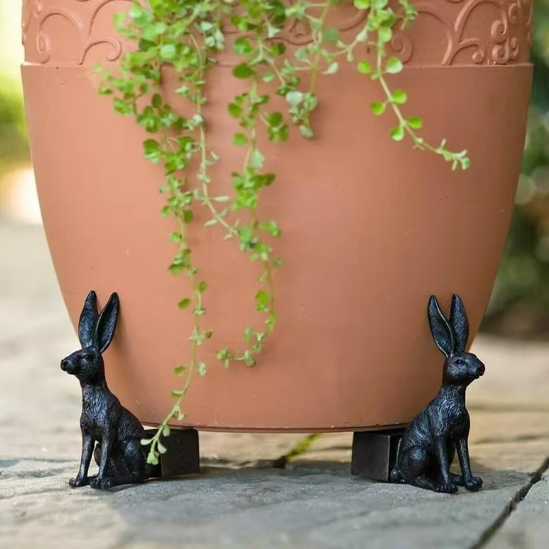 Pot de plante animale pied Pot de fleur Support résine artisanat décoration ensemble de 3 Statue extérieure Pot de