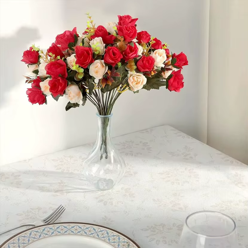 Fleurs artificielles en soie Rose