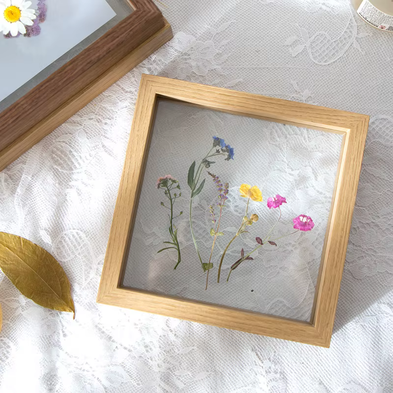 Boîte à spécimen de feuilles de fleurs séchées de style européen