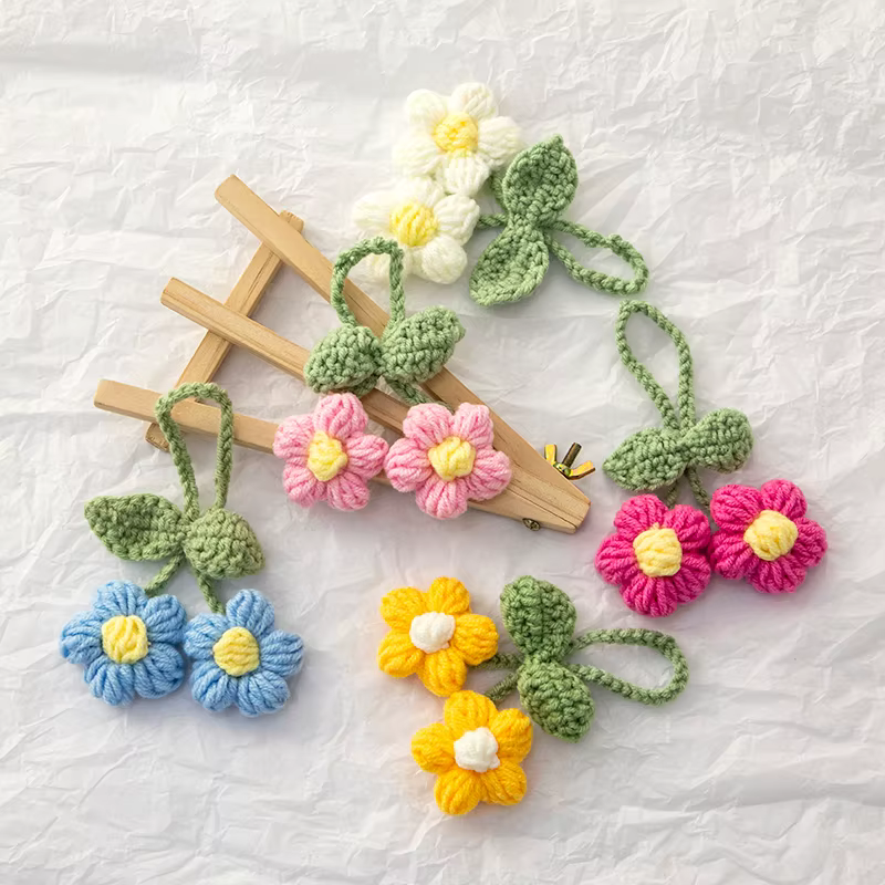 Porte-clés fleurs au Crochet de muguet
