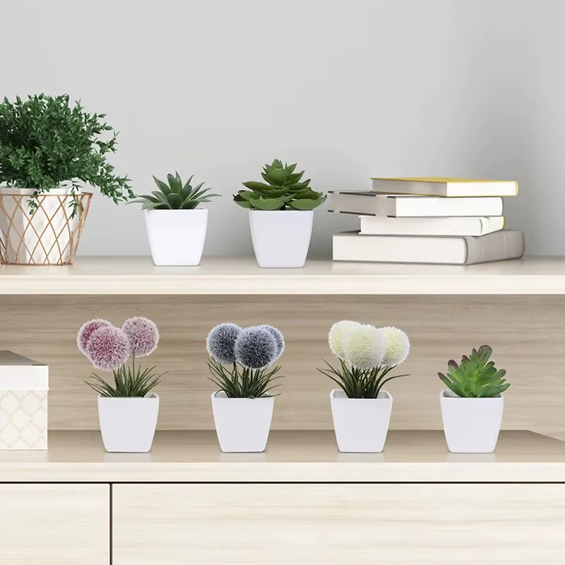 1 ensemble (6 pièces) Mini plante artificielle bonsaï