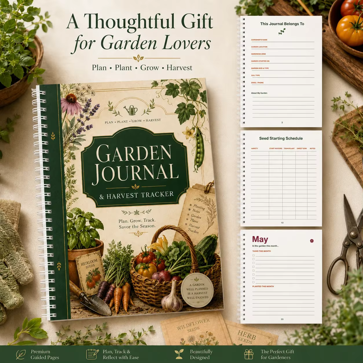 Carnet de Jardinage et Planificateur de Récolte A5 – Agenda