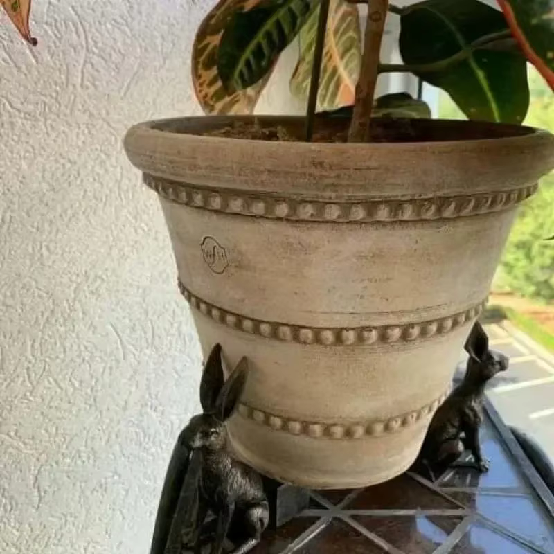 3 pièces Pot de fleur pieds support extérieur jardin résine Pot pied plante bonsaï supports forme animale chat chien lapin Pots de plantes Risers Pad