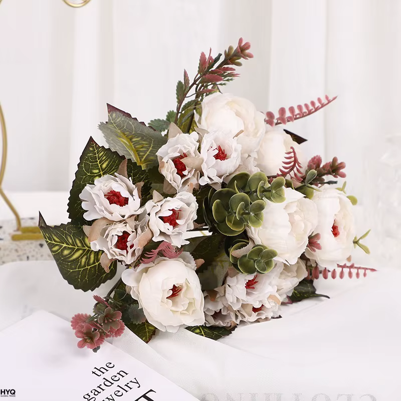 Fleurs artificielles pivoine Ronghua, décoration maison & mariage