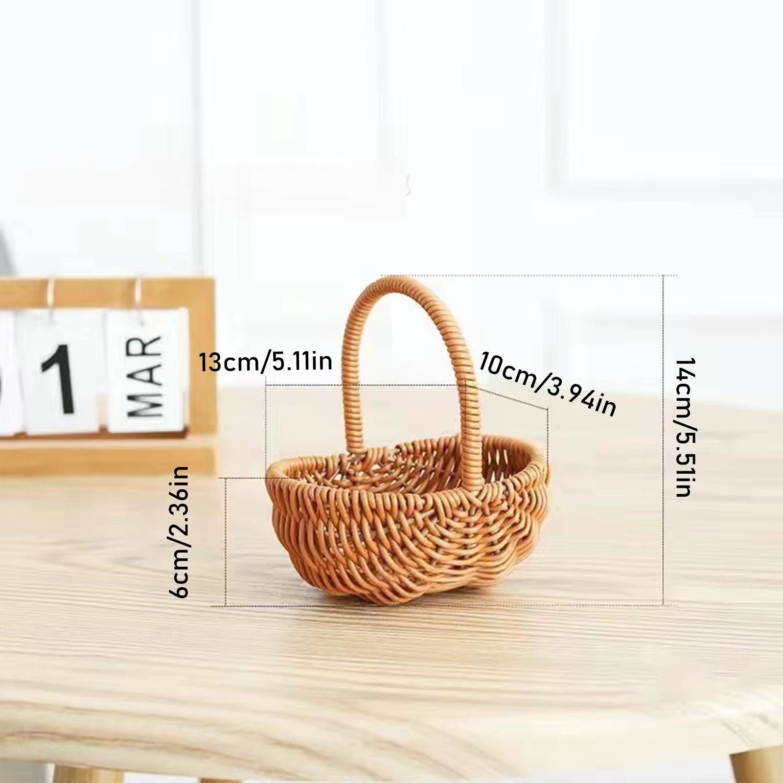 Panier de tissage à main en Imitation rotin avec poignée
