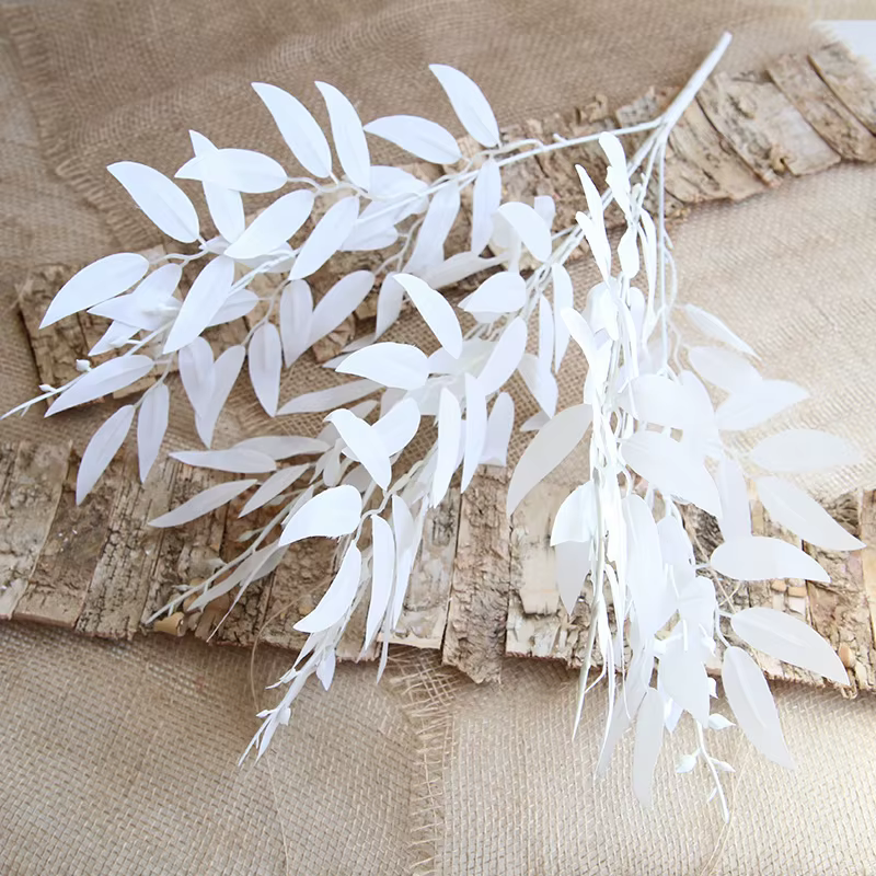 Silk Artificial Willow Bouquet Fake Green Leaves for Wedding Home Garden Vase Decoration Jungle Party DIY Plants Wreath