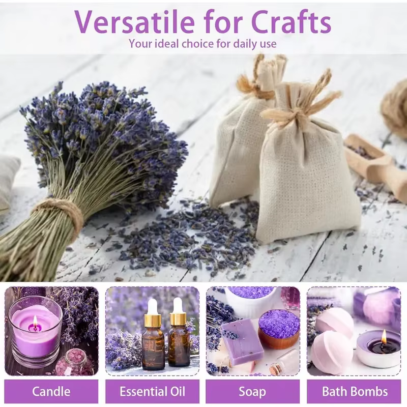 Lavande séchée premium - Aromathérapie (Sommeil/Détente) • Artisanat DIY (Bougie/Savon/Sachets) • Utilisations domestiques (Décoration/Mariage)