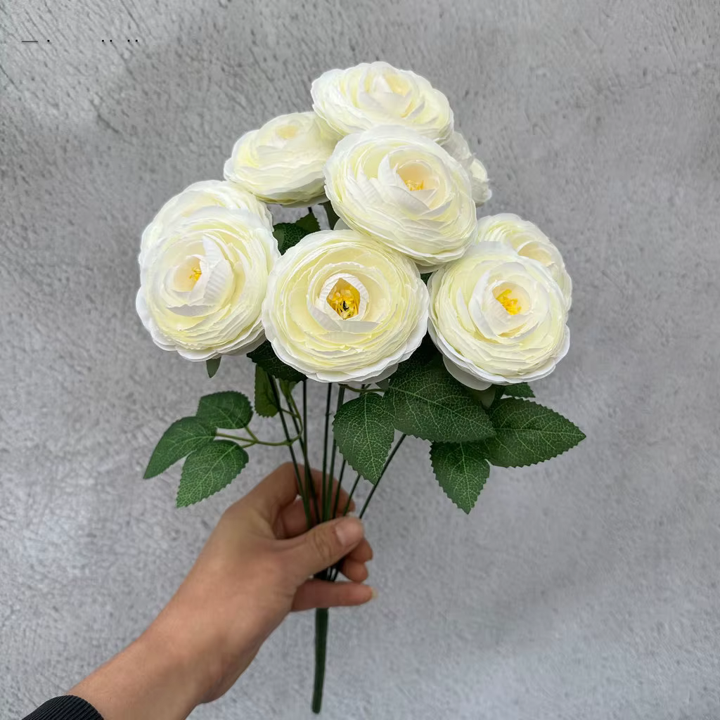 Bouquet de 9 têtes de fleurs artificielles Eustoma