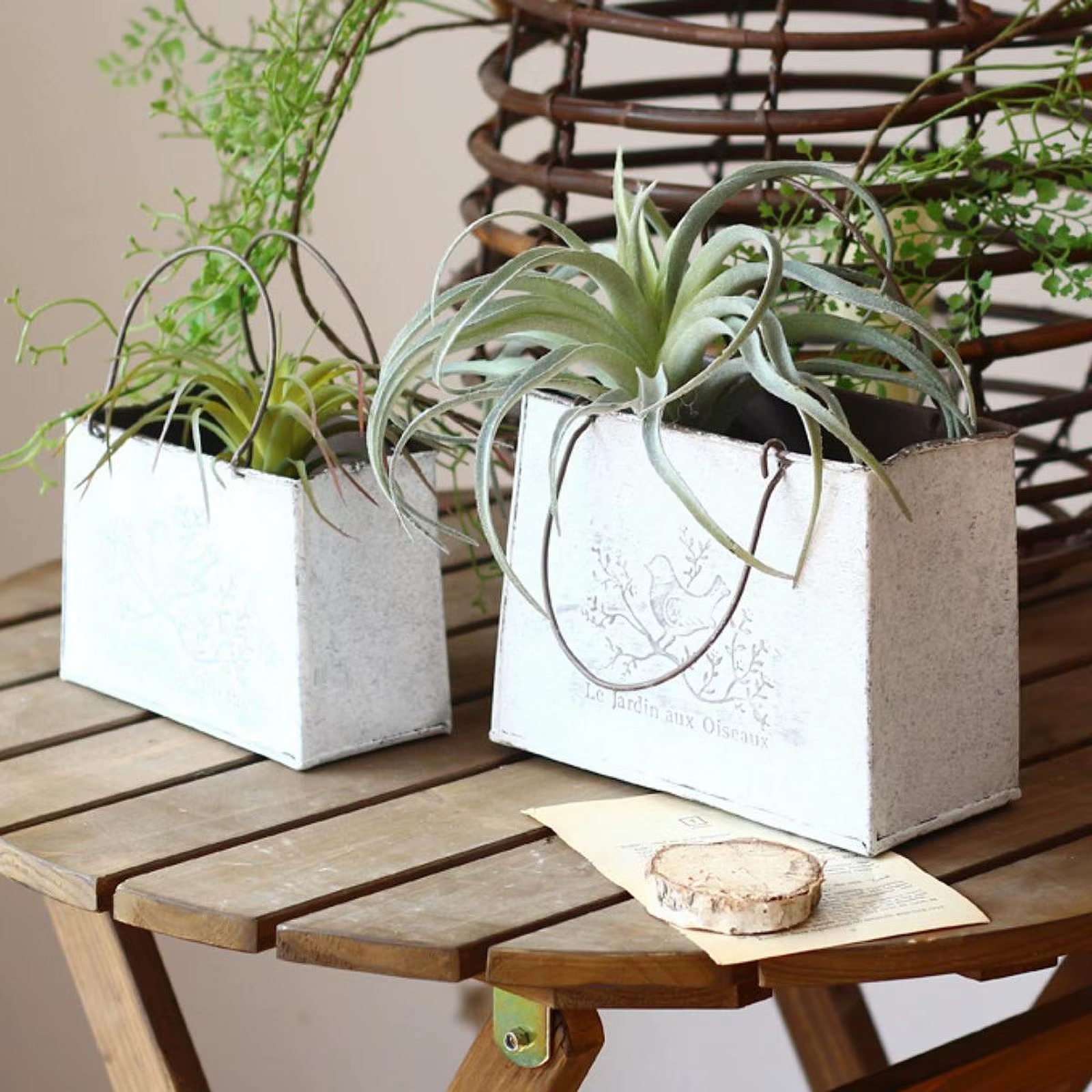 Jardinière à seau plat Vintage