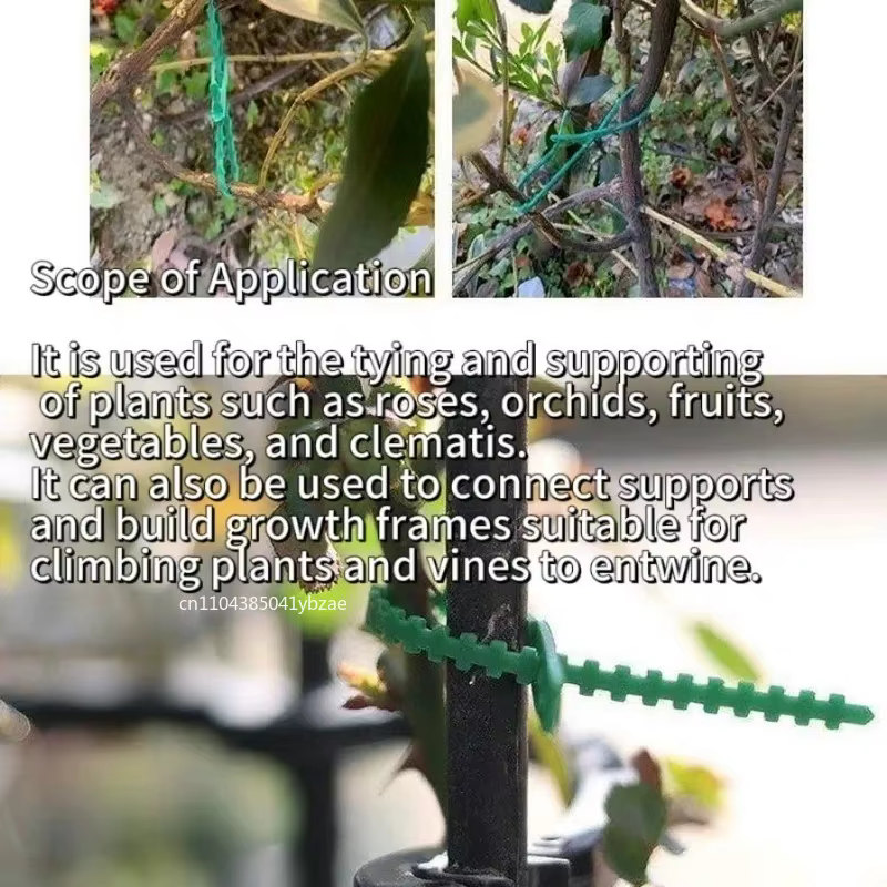 Attaches de câble réglables en plastique pour plantes