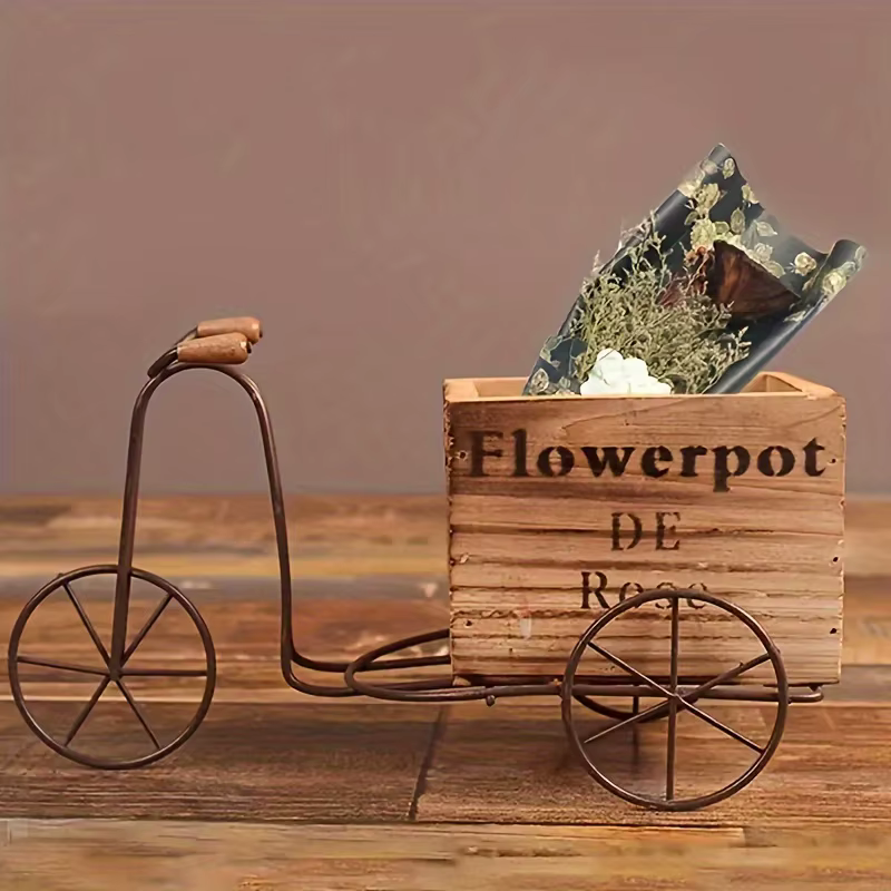 Support de plante de Tricycle en bois rustique Vintage-charmant