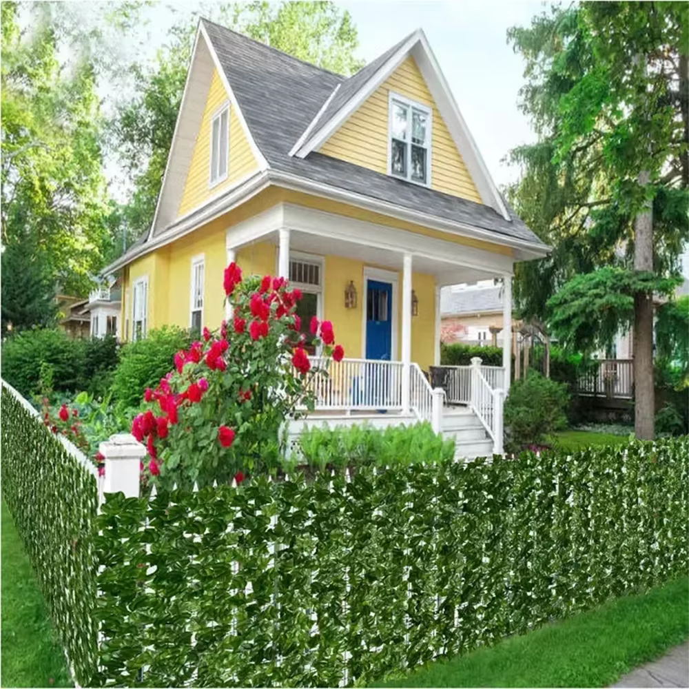 Panneaux de clôture à feuilles vertes artificielles 1M/3M