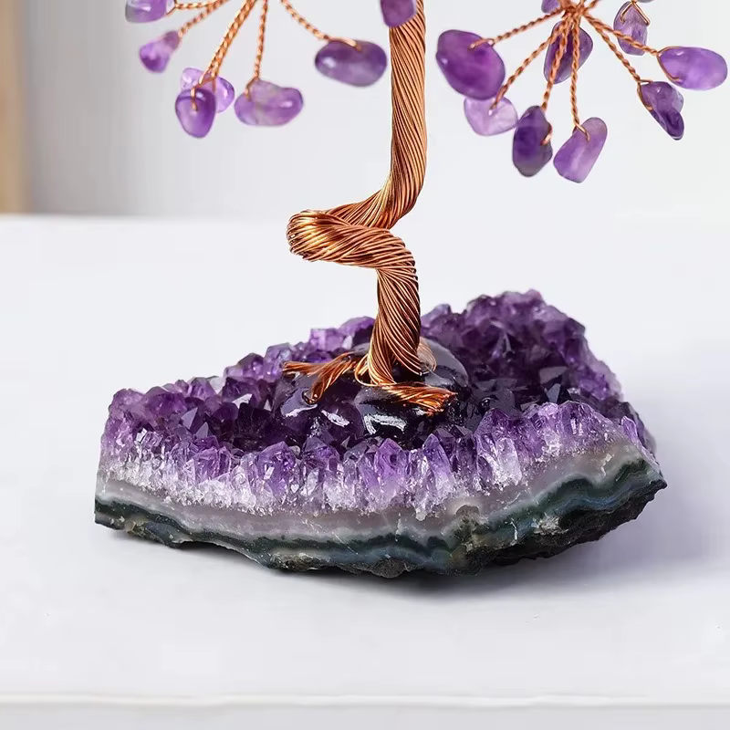 Arbre à Argent en Améthyste Naturelle
