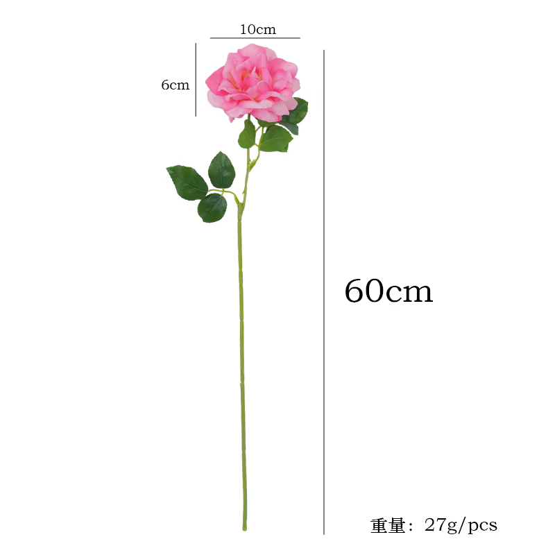 Lot de 5 roses artificielles haut de gamme effet hydratant