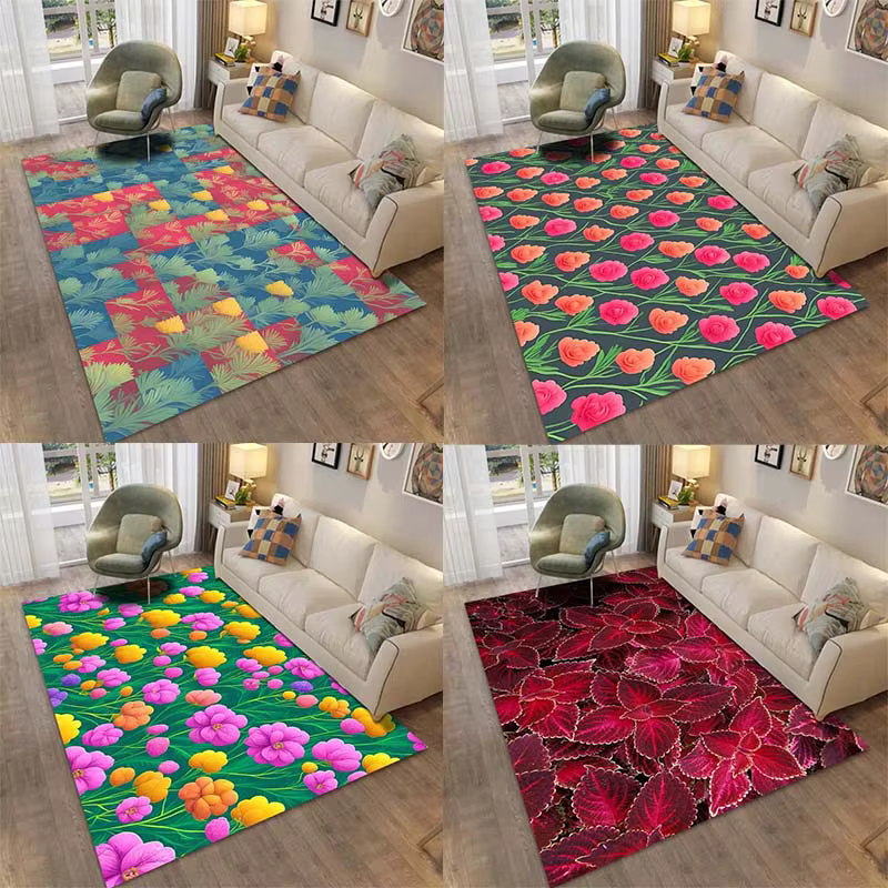 Tapis de sol à motif de fleurs, décoration de porte, maison, salon
