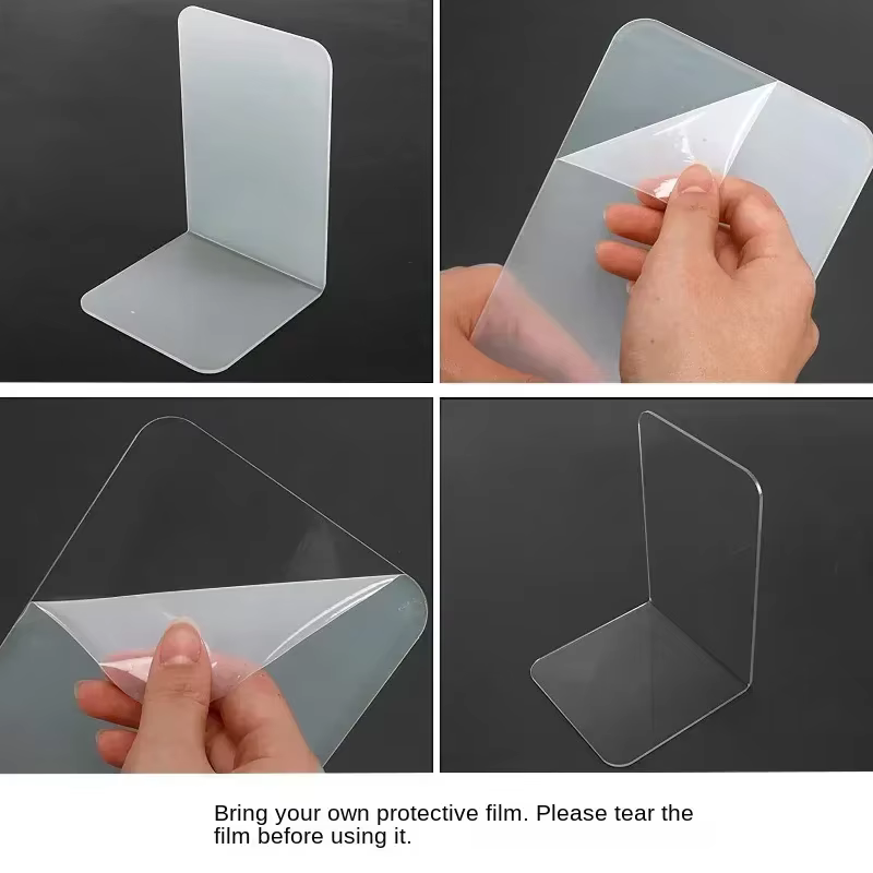 Serre-livres en acrylique Transparent, 1 pièce, étagère de bureau, support de rangement décoratif, support de livre, organisateur de papeterie scolaire