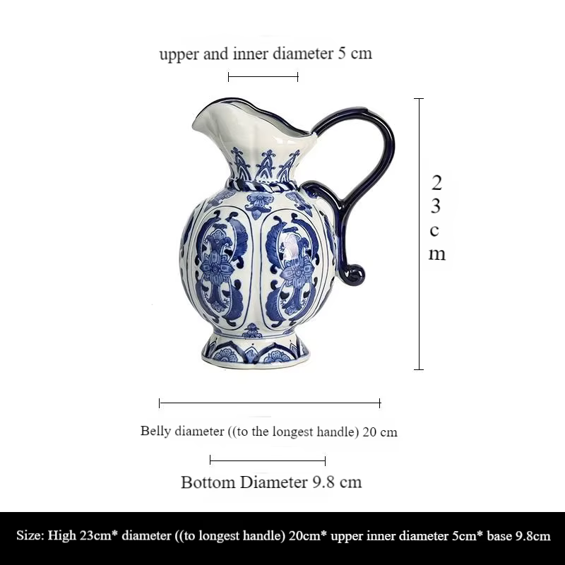 Vase en céramique exquis Antique bleu blanc porcelaine fleur conteneur salon décoration de la maison