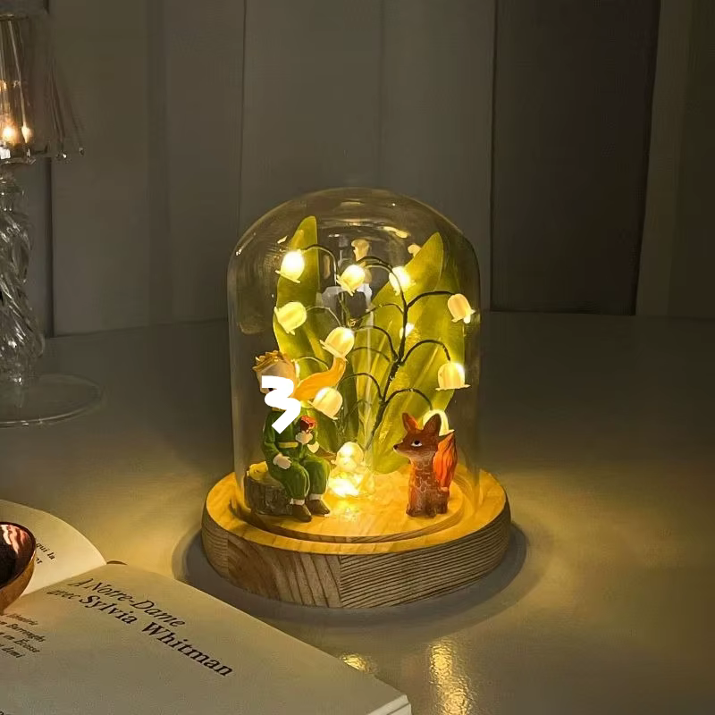 Fleurs artificielles bricolage créatif brillant à la main muguet veilleuse pour chambre décorative Festival cadeau d'anniversaire