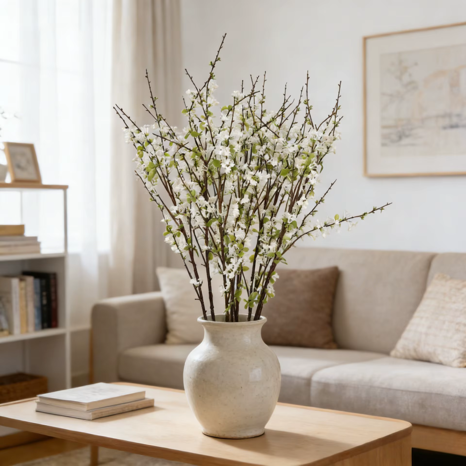 Spirea – saule de neige artificielle de 35.4 pouces