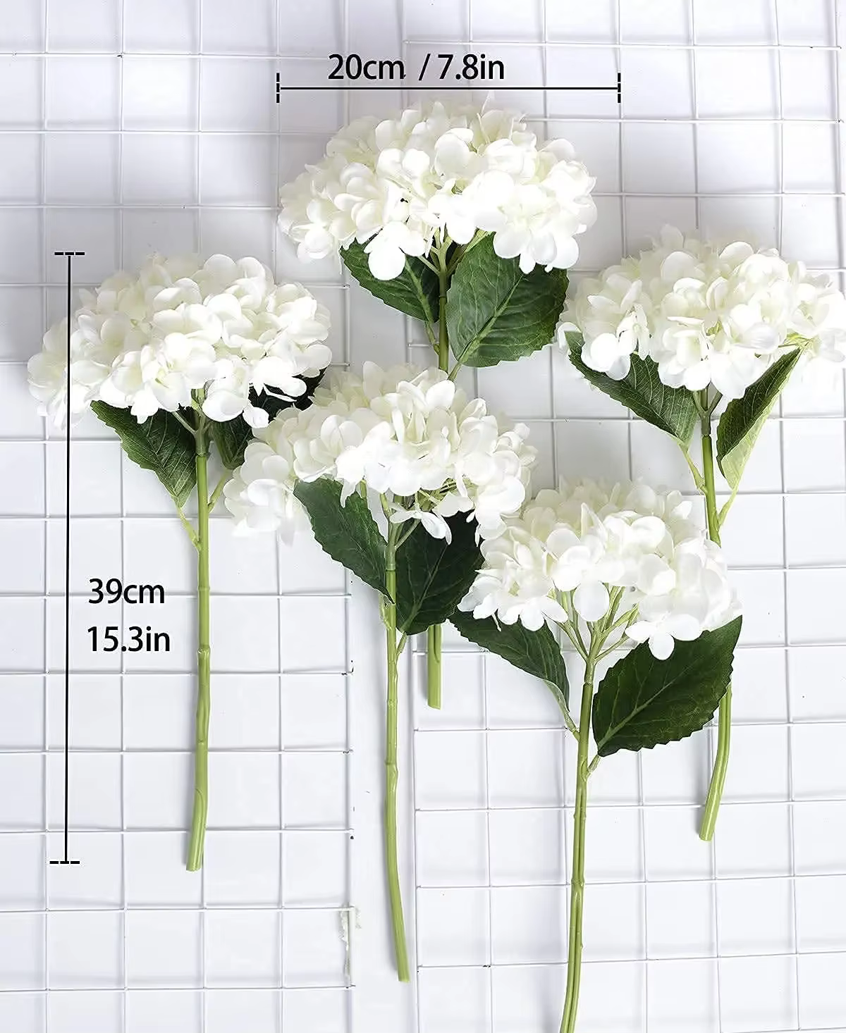 Tiges d'hortensia artificielles pour centres de table de mariage