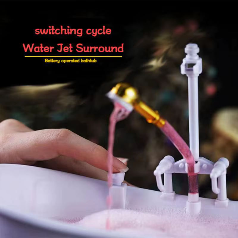 Ensemble de salle de bain pour poupées, meubles miniatures pour maison de poupée, mini baignoire, jouet électrique, jeu de bain, jouet DIY